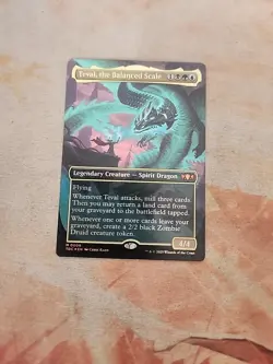 Teval, The Balanced Scale Borderless Foil Commander Tarkir Dragonstorm MTG NM - Image 1