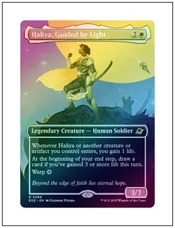 1x Haliya, Guided by Light, Foil, Borderless Art, Edge of Eternities, MTG NM - Image 1