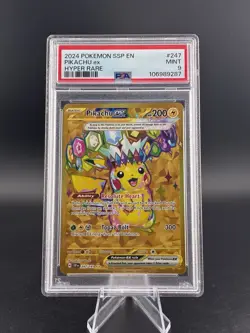 2025 POKEMON PRE EN-PRISMATIC EVOLUTIONS HYPER RARE #179 PIKACHU EX PSA 9 - Image 1