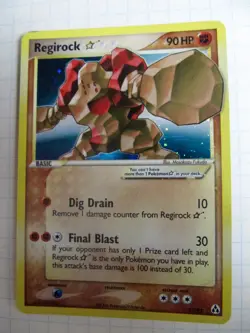 Pokemon: Regirock - Shiny Gold Star Holo - 91/92 EX - Legend Maker - 2006 - Image 1