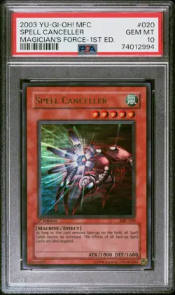 YUGIOH PSA 10 2003 Spell Canceller MFC-020 Ultra Rare 1st Edition *2994 - Image 1