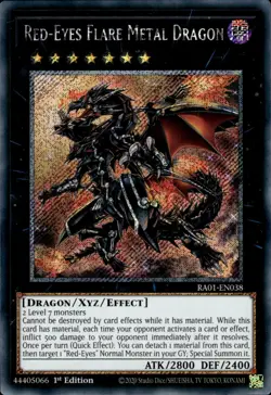 Red-Eyes Flare Metal Dragon - Platinum Secret Rare 1st Ed RA01-EN038  NM  YuGiOh - Image 1