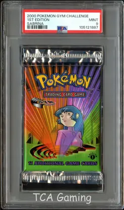 PSA 9 MINT Gym Challenge 1st Edition SEALED Pokemon Card Booster Pack 887 - Image 1