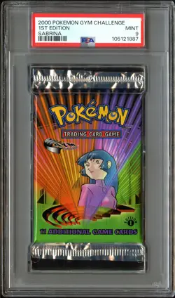 PSA 9 MINT Gym Challenge 1st Edition SEALED Pokemon Card Booster Pack 887 - Image 2