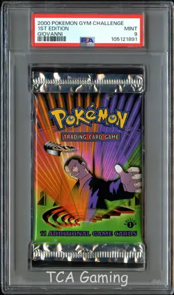 PSA 9 MINT Gym Challenge 1st Edition SEALED Pokemon Card Booster Pack 891 - Image 1