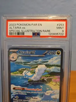 2023 Pokemon PAR EN Paradox Rift Altaria Ex SIR #253/182 PSA 9 Mint - Image 3