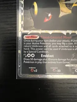 PokÃ©mon Umbreon Prime Holo TCG Card HGSS-Undaunted 86/90  - Image 9