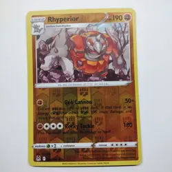 091/196 RHYPERIOR REVERSE HOLO LOST ORIGIN POKEMON CARD - Image 1