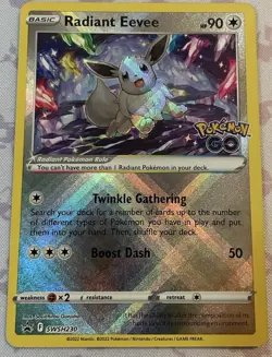 Pokemon Card TCG - Radiant Eevee SWSH230 Pokemon GO Promo - Near Mint - Image 1