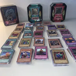 Lot of Yu-Gi-Oh! Cards 550+ 3 Konami Kazuki Takahashi Tins 1996 - Image 1