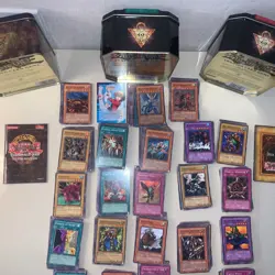 Lot of Yu-Gi-Oh! Cards 550+ 3 Konami Kazuki Takahashi Tins 1996 - Image 14
