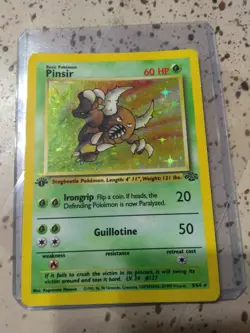 Pinsir 9/64 Holo Pokemon Jungle 1st Edition Rare Scratch Error Misprint 1999 - Image 1
