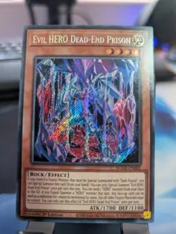 YuGiOh! Evil HERO Dead-End Prison SUDA-EN002 Secret Rare 1st Ed - Image 1