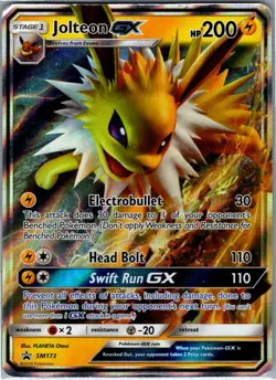 Jolteon GX SM173 Pokemon Sun & Moon Promo Ultra Rare Card - Image 3