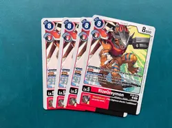 RizeGreymon BT22-012 Playset Cyber Eden Digimon Card Game x4 - Image 1