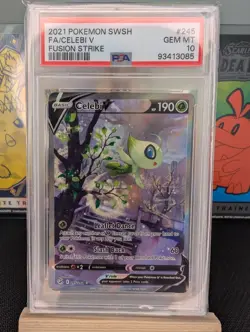 Pokémon Celebi V 245/264 Fusion Strike Holo Card PSA 10 - Image 1