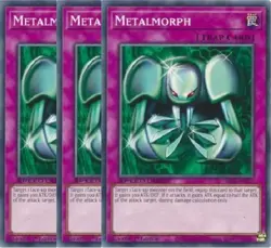 Yugioh - Metalmorph x 3 - 1st Edition NM - Plus Free Holo Card - Image 1