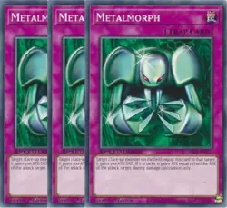 Yugioh - Metalmorph x 3 - 1st Edition NM - Plus Free Holo Card - Image 2