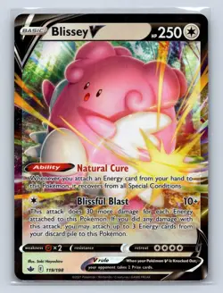 Blissey V 119/198 Holo SWSH06: Chilling Reign NM Pokemon TCG Card - Image 1