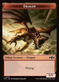 Dragon (5/5 Flying) MTG Tarkir: Dragonstorm Commander Token NM x4 - Magic Card - Image 2