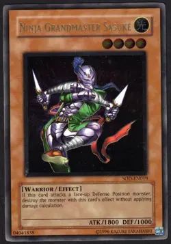 Yugioh Ninja Grandmaster Sasuke SOD-EN019 Ultimate Rare Unlim - VLP - Image 1