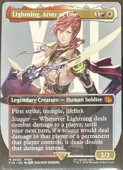 Lightning, Army of One 400 -Borderless- Final Fantasy Magic The Gathering MTG - Image 1