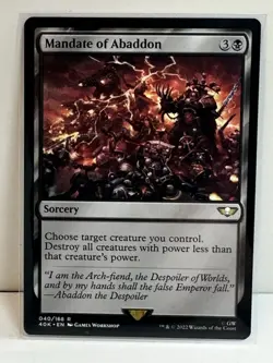 MTG - Mandate of Abaddon 40 - Warhammer 40,000 - Non-Foil Rare - Near Mintâ€‹ - Image 1