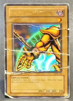 Yu-Gi-Oh Right Arm of the Forbidden One LOB-122 Ultra Rare 1st Edition DMG - Image 1