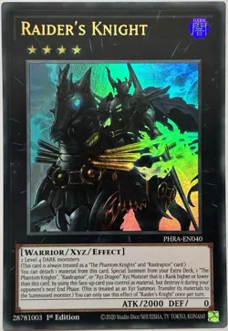 PHRA-EN040 Raider's Knight - Ultra Rare 1st Edition Near Mint YuGiOh Card - Image 1