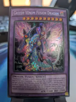 YuGiOh! Greedy Venom Fusion Dragon FUEN-EN010 Secret Rare 1st Ed - Image 2
