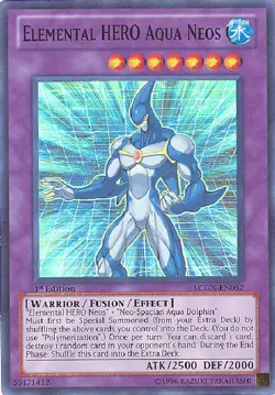 Yu-Gi-Oh Card - LCGX-EN057 - ELEMENTAL HERO AQUA NEOS (super rare holo) - NM/M - Image 2