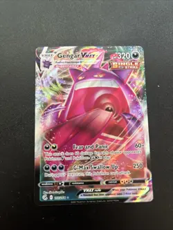 PokÃ©mon TCG Gengar VMAX 157/264 Swsh08: Fusion Strike Holo Card Mint Condition - Image 1