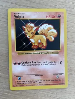 POKEMON Card Base Set VULPIX 68/102 Common Unlimited Edition LP 2" 22LBS - Image 1