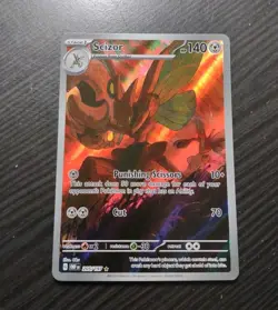 2023 Pokemon OBF En-Obsidian Flames SCIZOR Illustration Rare Card #205/197 - Image 1