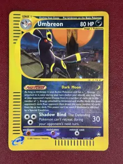 Umbreon 41/147 Reverse Holo Rare Aquapolis 2003 WOTC PokÃ©mon Card NM Clean - Image 1