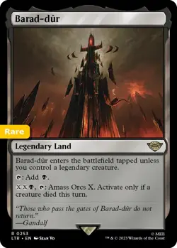 MTG Barad-dur Lord of the Rings Rare Legendary Land NM - Image 1