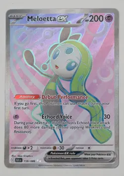 Meloetta ex 159/086 Full Art Ultra Rare Black Bolt Pokemon TCG NM  - Image 1