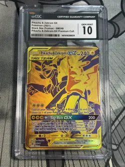 2021 Pokemon Pikachu & Zekrom GX SM248 Promo Holo CGC 10 GEM MINT - Image 1