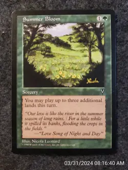 Summer Bloom Visions NM Green Uncommon MAGIC THE GATHERING MTG CARD (DS3D1E8) - Image 1