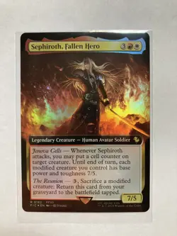 MTG Sephiroth, Fallen Hero (Extended Art) (Foil), FINAL FANTASY (FIC) 182 FFVII - Image 3
