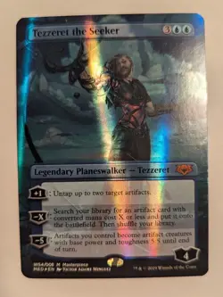 1x Tezzeret the Seeker FOIL Borderless NM MTG War of the Spark Mythic Edition x1 - Image 1