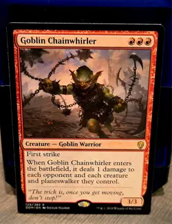 magic the gathering - Goblin Chainwhirler - Goblin Warrior - Rare - Red - Image 2