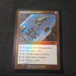 1x RETRO FOIL STAFF OF DOMINATION - Brother's WAR - MTG - Magic the Gathering - Image 3