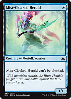 MIST-CLOAKED HERALD x4 ~ mtg NM Rivals of Ixalan 4 Comon Merfolk - Image 2