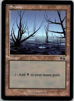 Magic the Gathering Swamp #341 Urza's Saga MTG Free Shipping! - Image 1