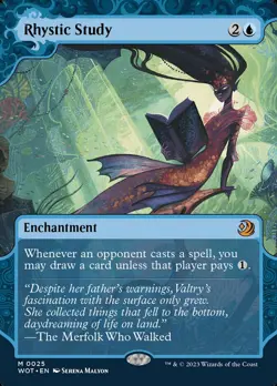 MTG Rhystic Study Borderless ** Wilds of Eldraine: Enchanting Tales ** En (NM) - Image 3