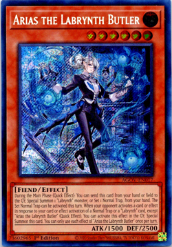 Yu-Gi-Oh! TCG 1st Edition Secret Rare- Arias The Labrynth Butler-Age of Overlord - Image 3