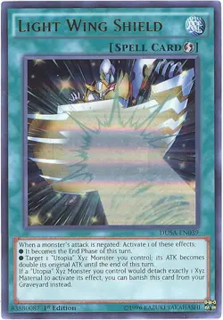 Yu-Gi-Oh Card - DUSA-EN039 - LIGHT WING SHIELD (ultra rare holo) - NM - Image 2