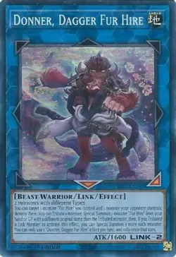Yugioh! LP Donner, Dagger Fur Hire - DABL-EN049 - Super Rare - 1st Edition Light - Image 1