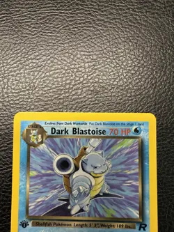 Dark Blastoise Pokemon Card 20/82 Team Rocket 1st Edition Non Holo Rare NM-/LP+ - Image 2